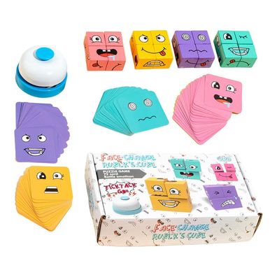 Emoticon Match Block Puzzle Spielzeug Holz Dolity verwandelt das Gesicht Cube