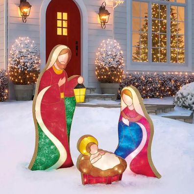Indoor / Outdoor Christmas Nativity Scene Halloween Glueck, Familie Drei