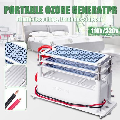 220/110V Luftreiniger Ozonator Generator Ozon Maschine Desinfektion tragbar 15g
