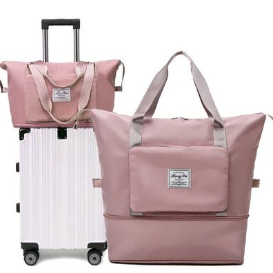 Kirschrosa Faltbare Handgepäck Reisetasche kleine Tasche Bord Kabinengepäck