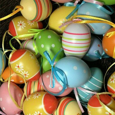 2x Ostereier Set 12 Deko-Eier bunt gemalte Muster Ostern zum hängen Landhaus