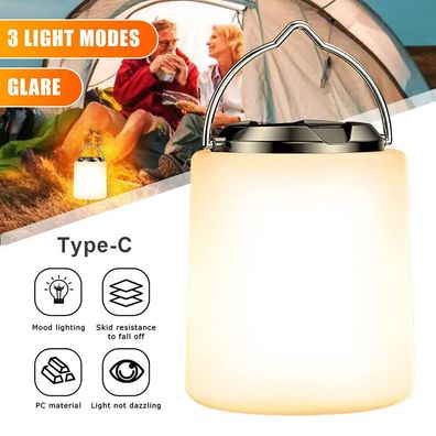 LED Camping Lampe USB Aufladbar Laterne Akku Garten Zeltlicht Campingleuchte