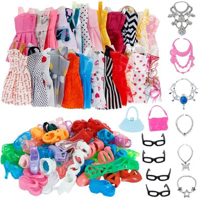 Kleidung Kleider Kleid Set Schuhe Stiefel Tasche fur Barbie Puppe 64 Teile