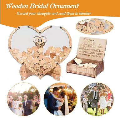 Mit 80 kleinen Herzen Herzförmige Holz Gästebuch Hochzeit Gästebuch Drop Box