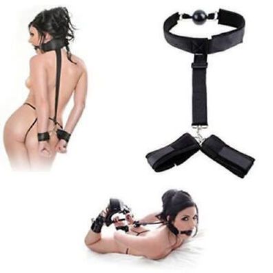 Mund Ball Gag Hand Manschette Halsband Bondage Fesseln Kit Fetisch Adult Sex Toy