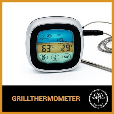 Grillthermometer Digital Bratenthermometer BBQ Smoker Fleischthermometer Fuehler
