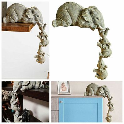 Resin Elephant Sitter Figuren Set, Elefant Figur Statuen, Handcraft Home Decor
