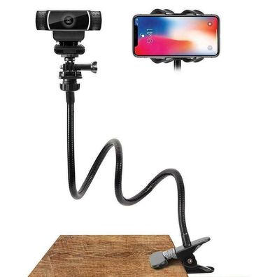 Webcam Stand Flexible Tischhalterung Schwanenhals Clip-on Telefon Kamerahalterun