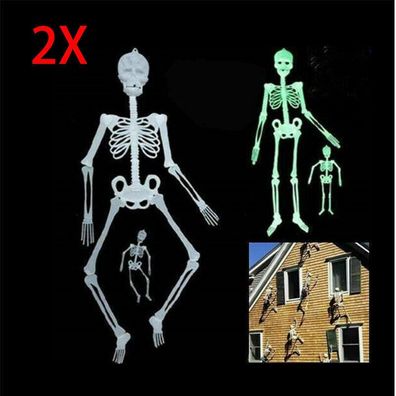 2X Halloween 90cm Deko Skelett Party Gruselig Dekoration Lehrmodell Anatomie