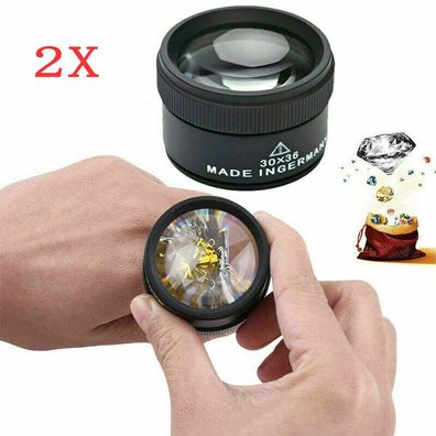 2X 30X Optische Lupe Zeiss Lupe Hand Lupe fur Schmuck Uhr Mikroskop 30x36mm