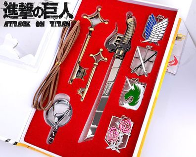 Attack on Titan Halskette Wings of Freedom Badge COS 8 Set Geschenk G0Q1