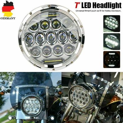 7'' Universal Motorrad LED Projektor Hi/ Lo Beam DRL Haupt Scheinwerfer E-Geprueft