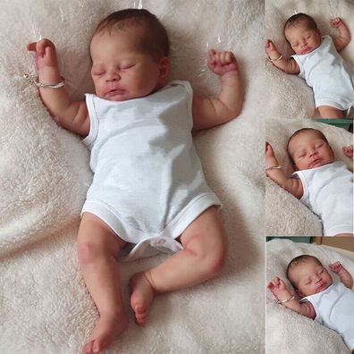 19in Realistisch Wiedergeborene Babypuppe Schlafendes Baby Neugeborenes