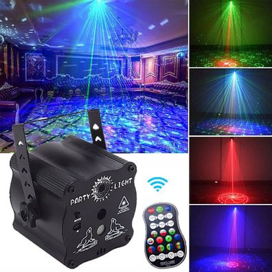 240 Muster Laser Projektor RGB LED USB Party DJ Disco Buehnenbeleuchtung + Remote