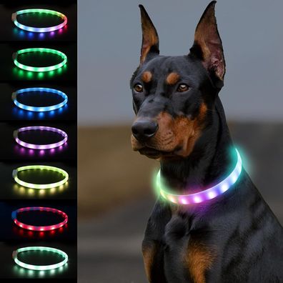 Joytale Hundehalsband Leuchtend, LED Hundehalsband USB Aufladbar Regendicht, Sch