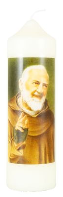 Motivkerze Pater Pio, Eierschale Kerze 16,5x5cm