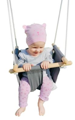 Babyschaukel mit Sitzkissen grau