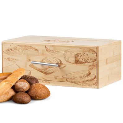 Ecosa Brotbox aus nachhaltigem Bambus Brotkasten Brotaufbewahrung Brotkiste Aufbew...