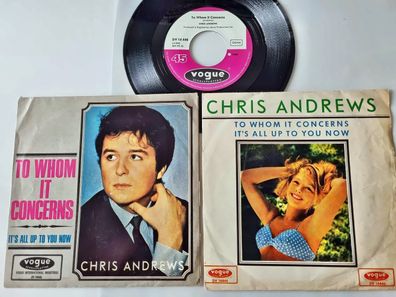 Chris Andrews - To whom it concerns 7'' Vinyl Germany 2 Different COVERS