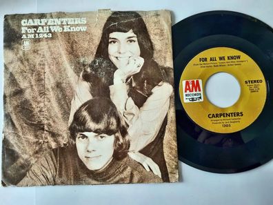 The Carpenters - For all we know 7'' Vinyl US WITH COVER