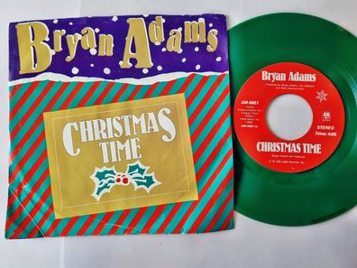 Bryan Adams - Christmas time 7'' Vinyl US WITH COVER GREEN VINYL