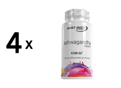 4 x Best Body Nutrition KSM-66 Ashwagandha (60 Caps) Unflavoured