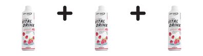 3 x Best Body Nutrition Vital Drink Zerop (500ml) Raspberry