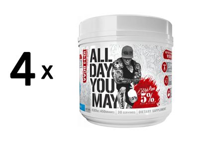 4 x 5% Nutrition - Rich Piana All Day You May (30 serv) Blueberry Lemonade