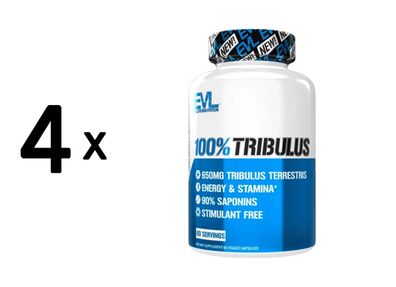 4 x EVL Nutrition 100% Tribulus (60 Caps) Unflavored