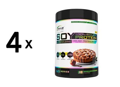 4 x Genius Nutrition 100% Soy Protein Isolate (900g) Apple Pie