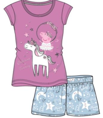 Peppa Wutz kurz Pyjama Schlafanzug Mädchen 98/104 - 110/116