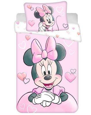 Disney Bettwäsche Powder Pink Minnie Maus Babybettwäsche 100 x 135 cm