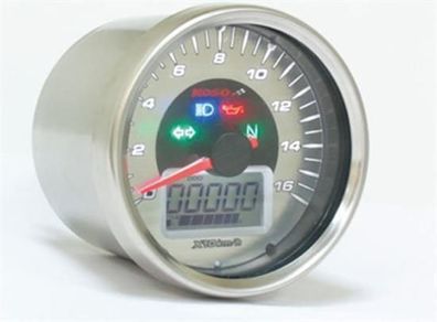 NEU Koso BB641B35 D64 Chrome Style Tachometer + Signalleuchten max. 260 kmh mit ...