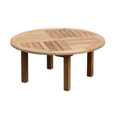 Couchtisch Verona rund Teak Massivholz - Tischhöhe 45 cm: 100 cm