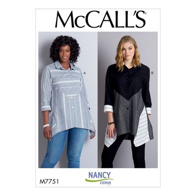 McCALL`S Schnittmuster M7751, Nancy Zieman, Blusen, Gr. 34-48, sizes, 6 - 22