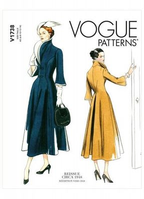 VOGUE Vintage Schnittmuster V1738, Kleid, Gr. 32-40 / 40-48, 6-14 / 14 -22