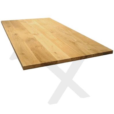 Tischplatte 180cm x 90cm ohne Baumkante aus massiver Eiche