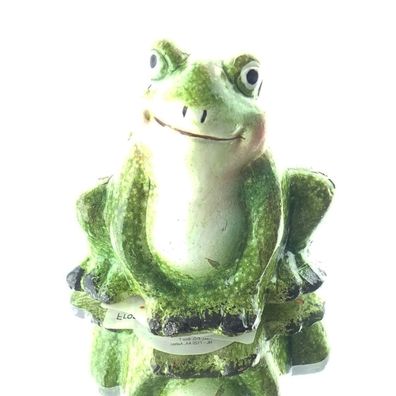 Kaemingk Deko-Figur Frosch Grün & weiß sitzend 7,5 cm - Keramik