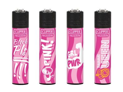 4x Clipper Large PINK POWER