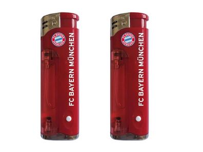 Elektrofeuerzeuge "FC Bayern" Curly rot mit LED; 2er set
