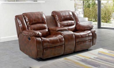 Sofa 2 Sitzer Design Sofas Polster Couchen Relax Braun Wohnzimmer