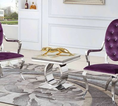 Couchtisch Design Stil Silber Tisch Wohnzimmer Moderne Möbel Edelstahl
