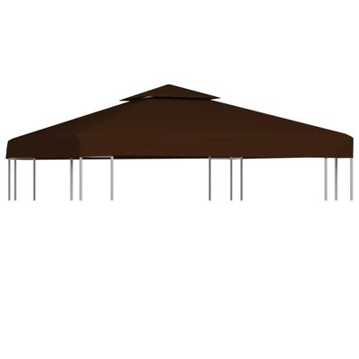 vidaXL Pavillon-Dachplane mit Kaminabzug 310 g/ m² 3x3 m Braun