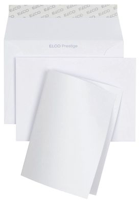 Elco 89301.10 Doppelkarten mit Kuverts Prestige - 10 + 10 Stück, hochweiß, satiniert