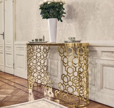 Luxus Konsole Design Konsolen Tisch Möbel Sideboard Einrichtung Gold