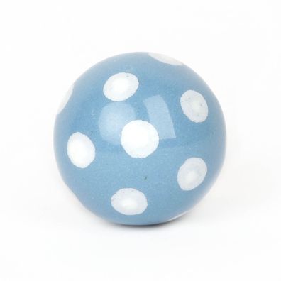 Knauf Ball Polka Dot hellblau/ weiß