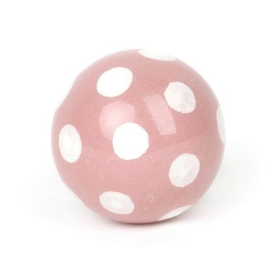 Knauf Ball Polka Dot rosa/ weiß