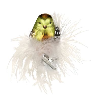 Waldspatz 5.5 cm - Inge-Glas 10058S015 gefiederte Freunde - Christbaumschmuck Glas mu