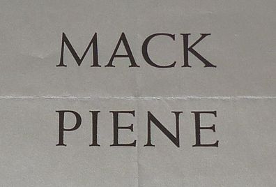 Kunst - Gruppe Zero - Mack Piene - Plakat Ausstellung Galleria d´Arte Rom März 1964