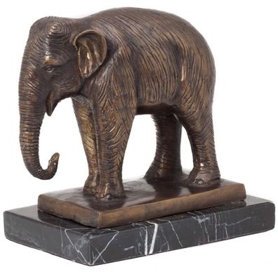 Bronzeskulptur Elefant Afrika Figur Skulptur Bronzefigur 23cm Antik-Stil
